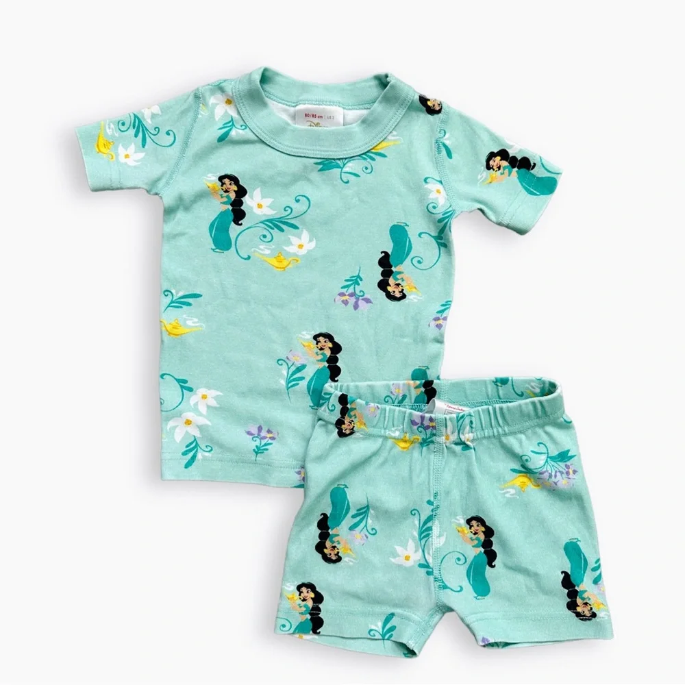 Hanna Andersson Girls Organic Cotton PJ short sleeve Disney Princess Jasmine 2T